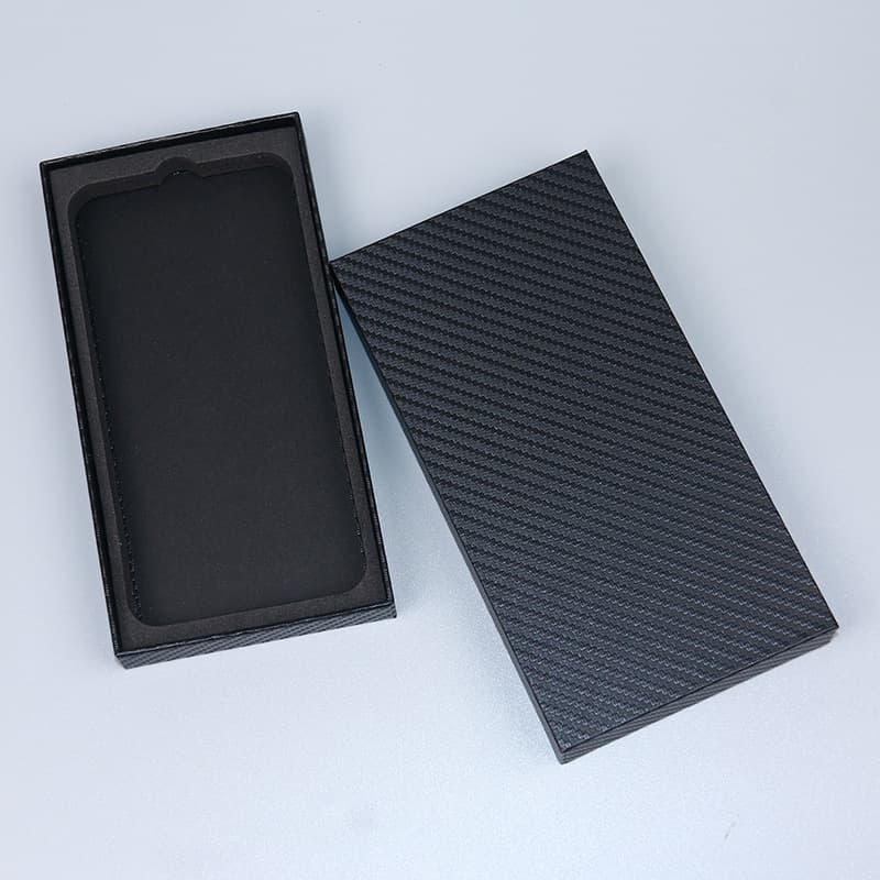 Factory direct sales Kevlar pattern special paper heaven and earth box ready-made mobile phone packaging box mobile phone case outer packaging neutral