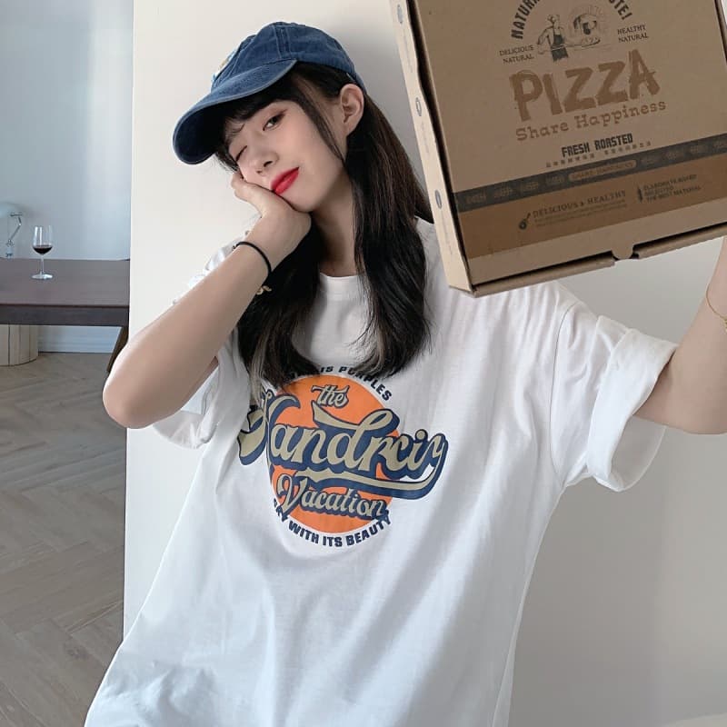 Loose Couple Set Summer Casual Short Sleeve T-shirt Women Fiber Mixed Fabric Comfortable Summer Style