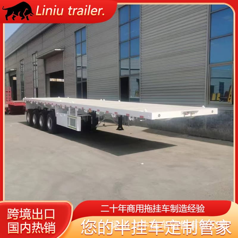 Logistics express container transport flatbed semi-trailer 13-meter container transport truck container truck transport flatbed semi-trailer