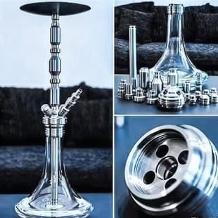 Original Factory Wholesale Large MIG Hookah 3.0 Stainless Steel Hookah Set 1-4 Hose Hookah Set