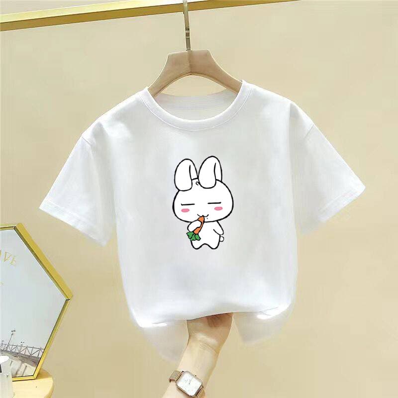 Cotton Kids Short Sleeve T-Shirt for Girls and Boys, Baby Toddler Cute Cartoon Tee