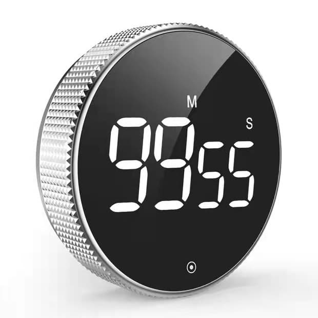 Amazon Self-Discipline Rotating Timer, Magnetic LED Silent Kitchen Countdown Beauty/Sport Reminder
