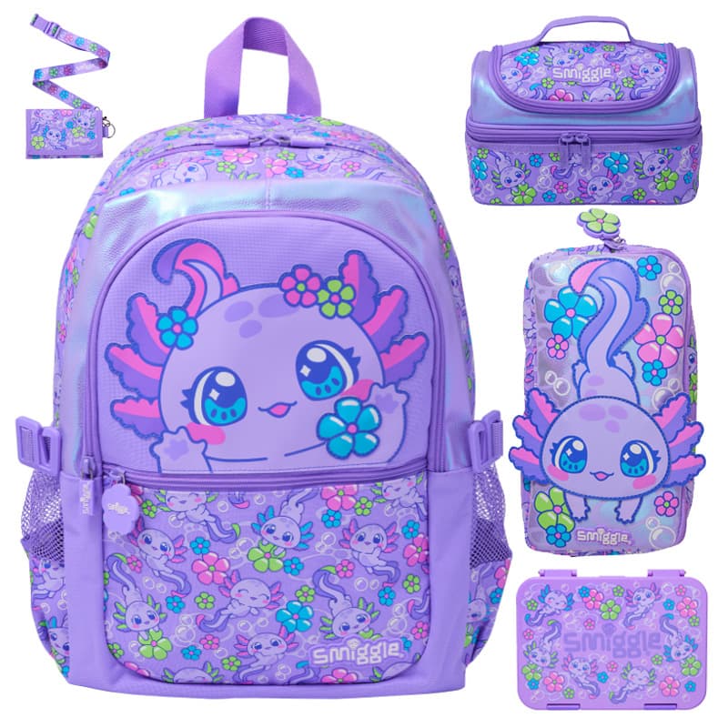 Australian Smiggle Backpack for Grades 1-6 Primary School Students Pink Stress-Relief Backpack Multi-Functional Casual Bag New
