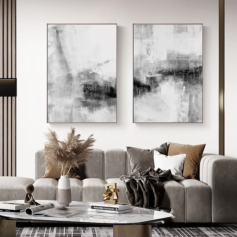 Modern Hot Sale Foreign Trade Black White Premium Gray Abstract Geometry Poster Bedroom Living Room Decor Hanging Print Wholesale
