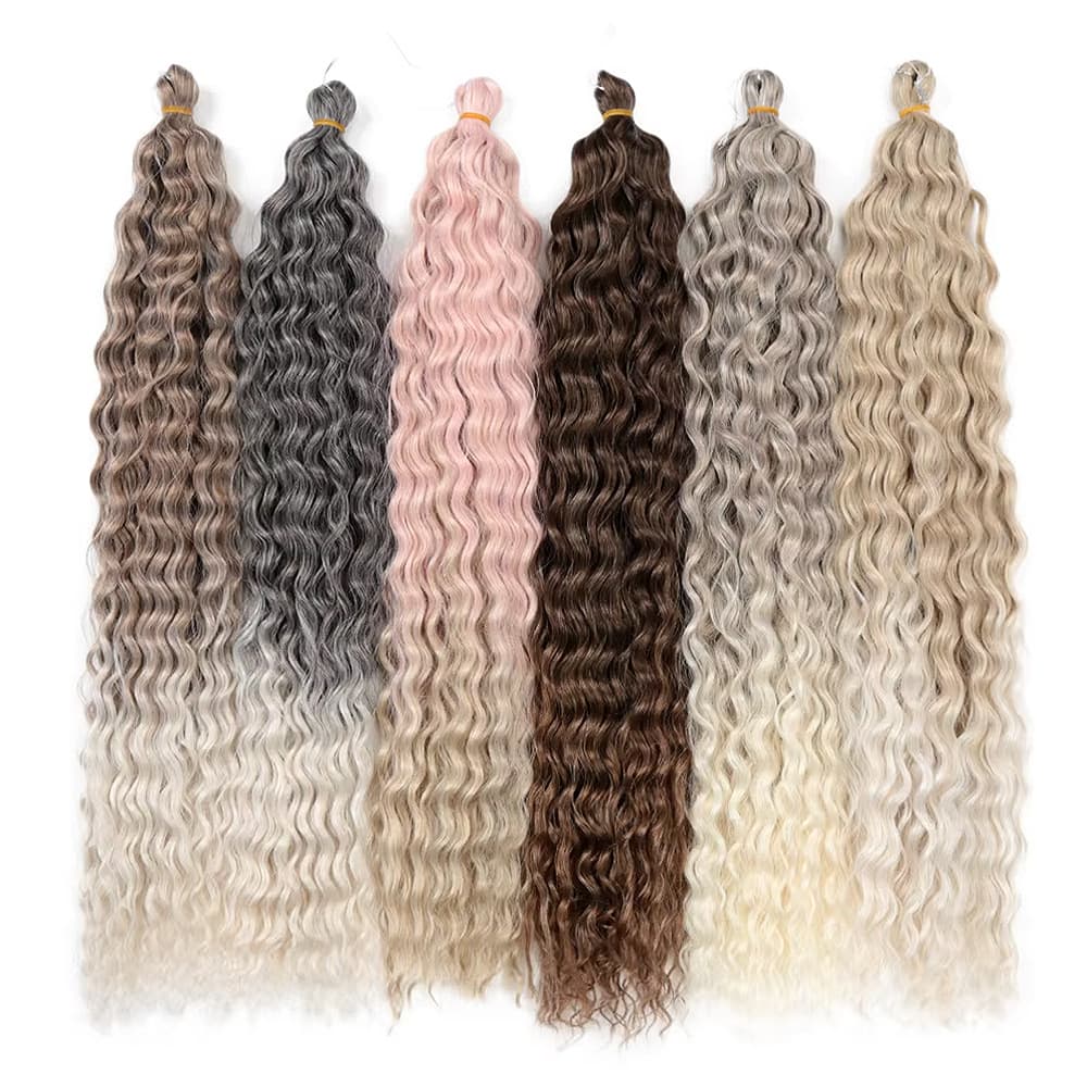 Synthetic Hair Wig Crochet Needle Hair Extensions Curly Hair Deep Wave Twist Bulk Hair Large Curl Long Curly Hair