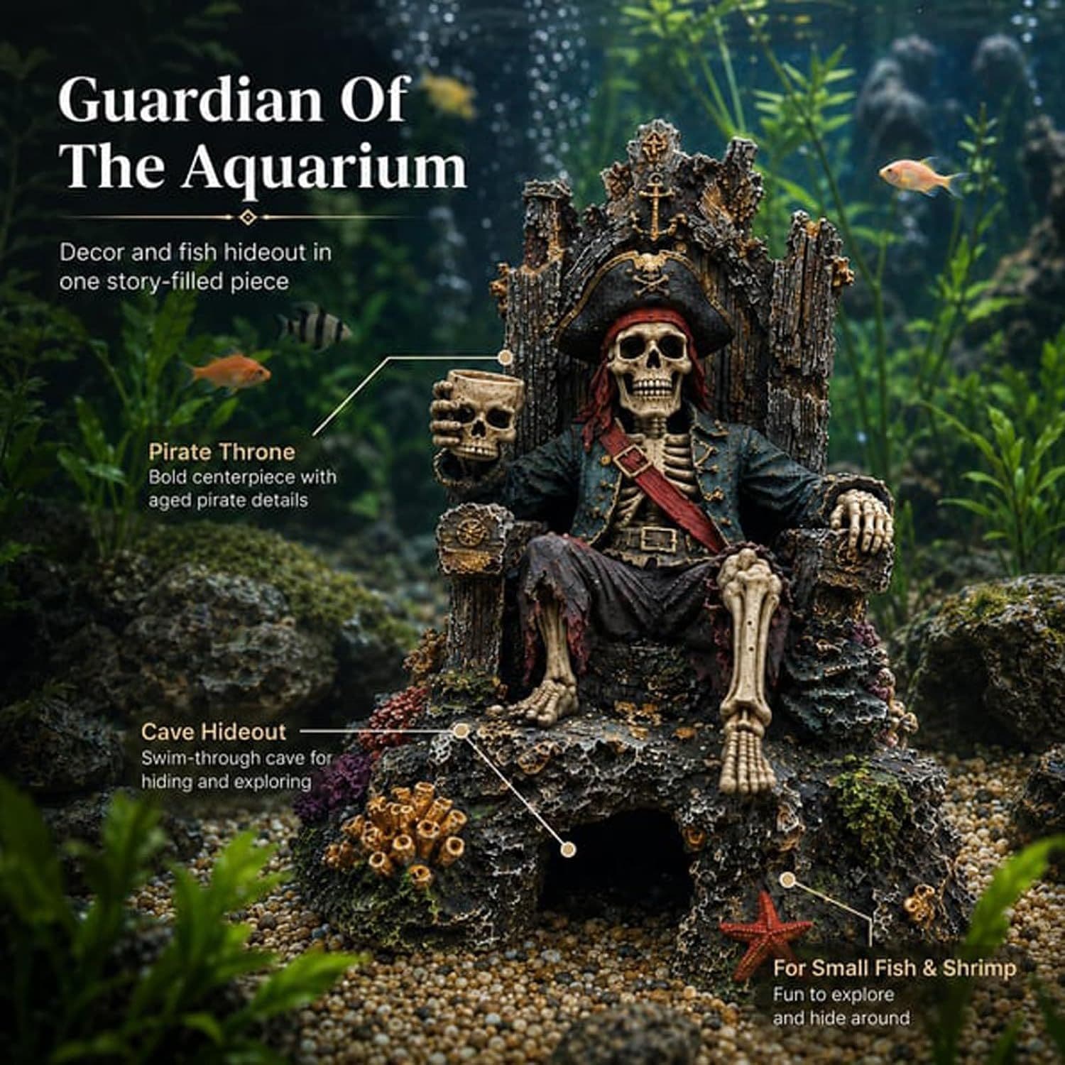 New Cross-Border Product Pirate Skull Throne Vintage Pirate Skull Throne Resin Craft Ornament