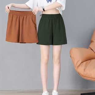 Linen Cotton Summer New Ice Silk Shorts for Women, Loose Slimming Casual Shorts, Plus Size Versatile Sleep Shorts, Cool Pants