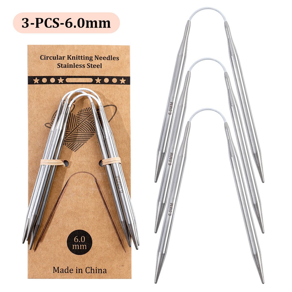 Curated Cross-Border Knitting Tool Cuff Needles U-Shaped Knitting Pins Stainless Steel Colorful Cable Needles Yarn Hat Straight Needles