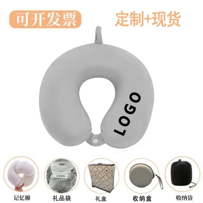 Synthetic Fiber Cervical Pillow for Students, Removable and Washable Memory Foam U-shaped Neck Support Pillow