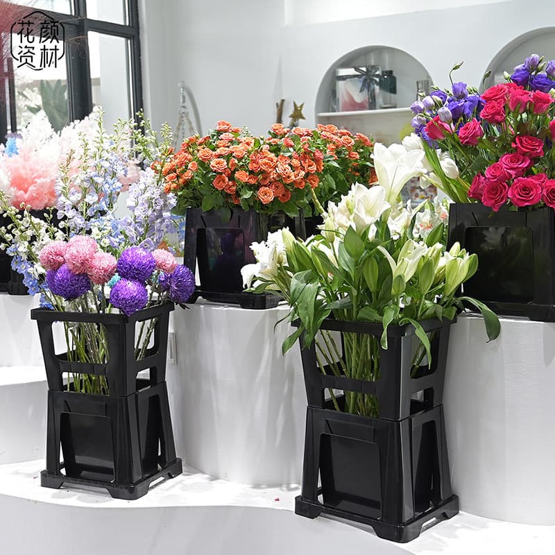 Huayan Materials Flower Shop Flower Hydration Bucket, Plastic Dried Flower Bucket, Fresh Flower Bucket, Hydroponic Transparent Bucket, Flower Arrangement Bucket Wholesale