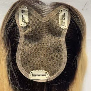 Cross-Border Handmade Real Human Hair Top, Natural Fluffy Lightweight Hair Topper for Gray Coverage, Real Human Hair Volume Hairpiece