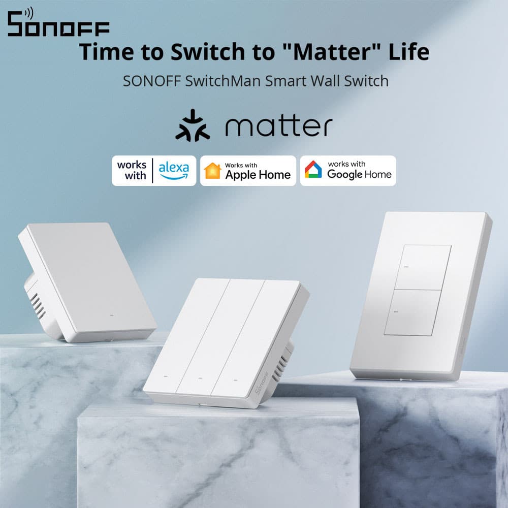 SONOFF M5 Matter WiFi Smart Switch Wall Button Remote Control Supports Homekit Voice