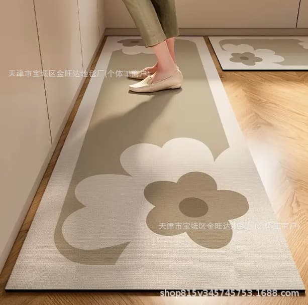 Kitchen Non-Slip Diatom Mud Mat, Oil-Proof, Slip-Resistant, Dirt-Resistant Floor Mat, Long Kitchen Floor Oil-Absorbing Carpet Mat