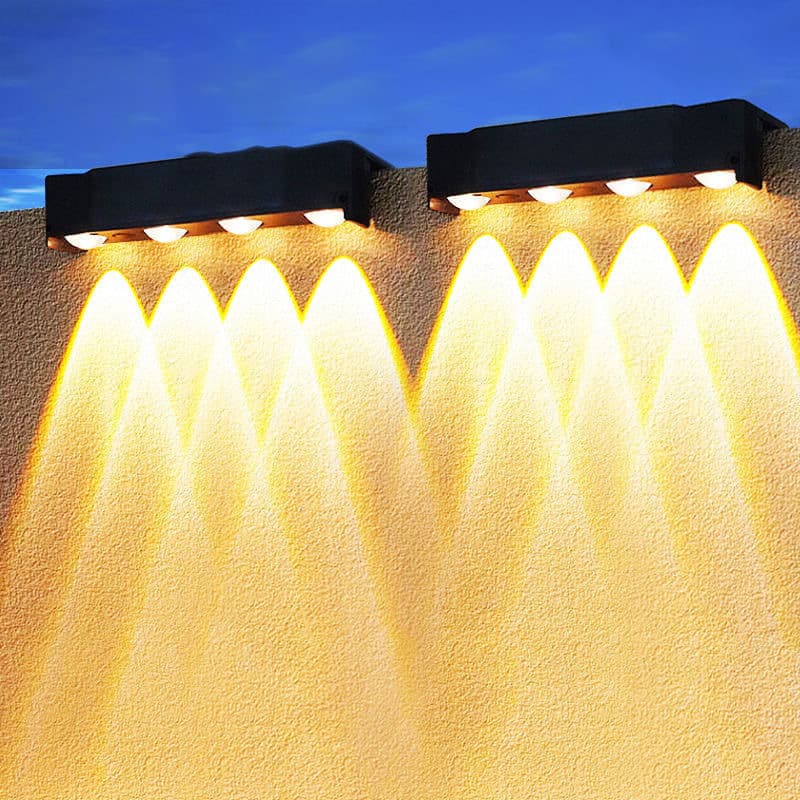 Solar-powered outdoor courtyard light, ultra-bright wall washer lighting, home decoration for fences, gardens, and entrances, waterproof wall light.