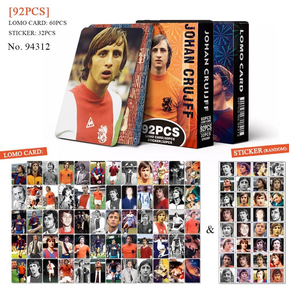 Cross-Border Exclusive In-Stock 92 Football Star Johan Cruyff Photo Cards Collection Kpop Peripheral Lomo Cards