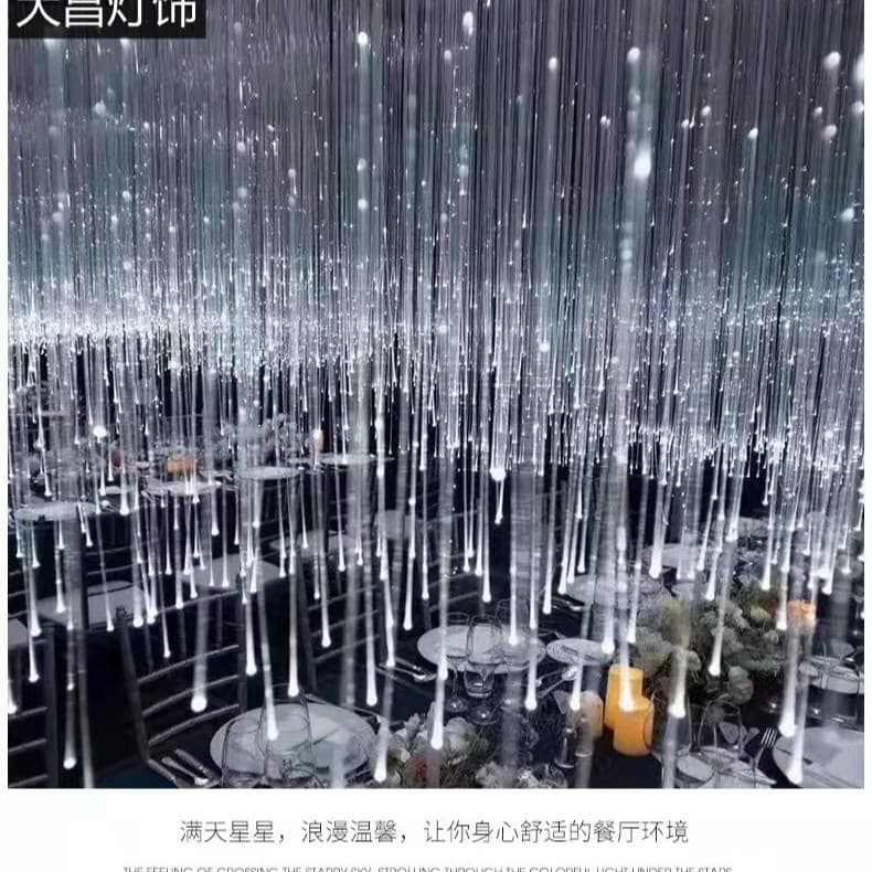 Trendy Drooping Fiber Optic Lamp for Bars, Music Restaurants, KTV, LED Fiber Optic Atmosphere Light Chandelier
