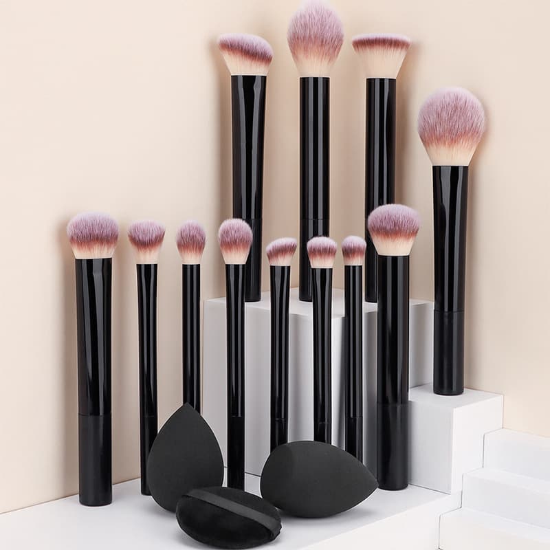 12-Piece Makeup Brush Set, 8-Piece Makeup Brush Set, 7-Piece Long-Handle Makeup Brush Set, Single Contour Brush, Powder Brush, Eyebrow Brush, Eyeshadow Brush