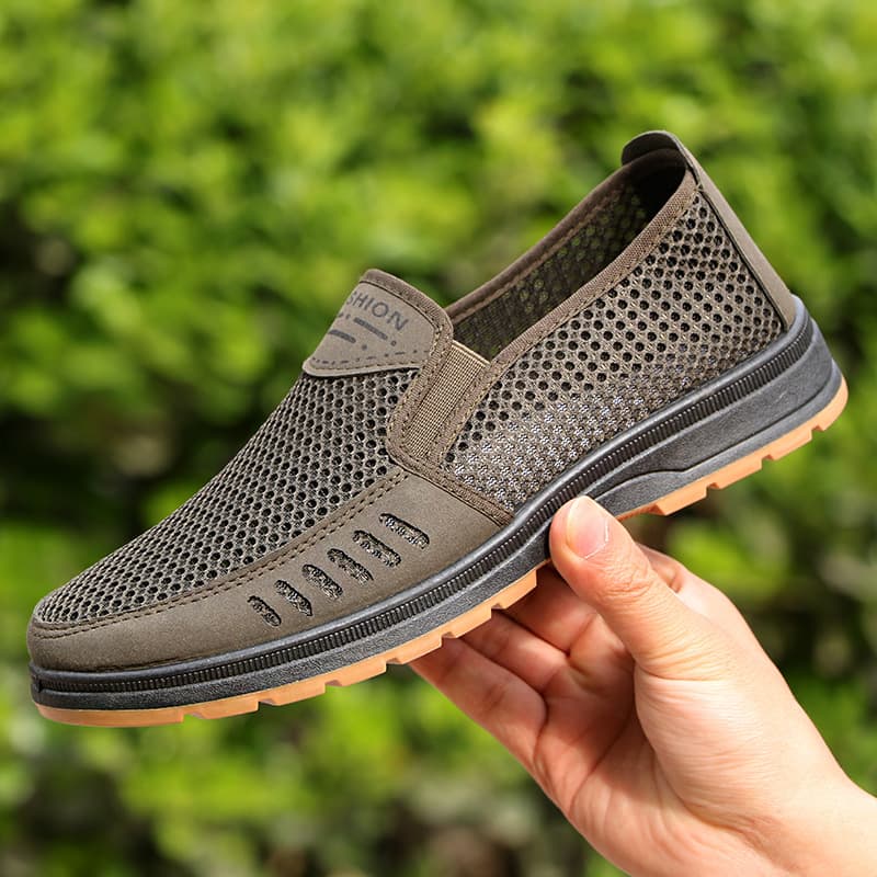 Large size men's shoes summer men's old Beijing cloth shoes breathable casual dad shoes elderly shoes one-foot mesh shoes comfortable