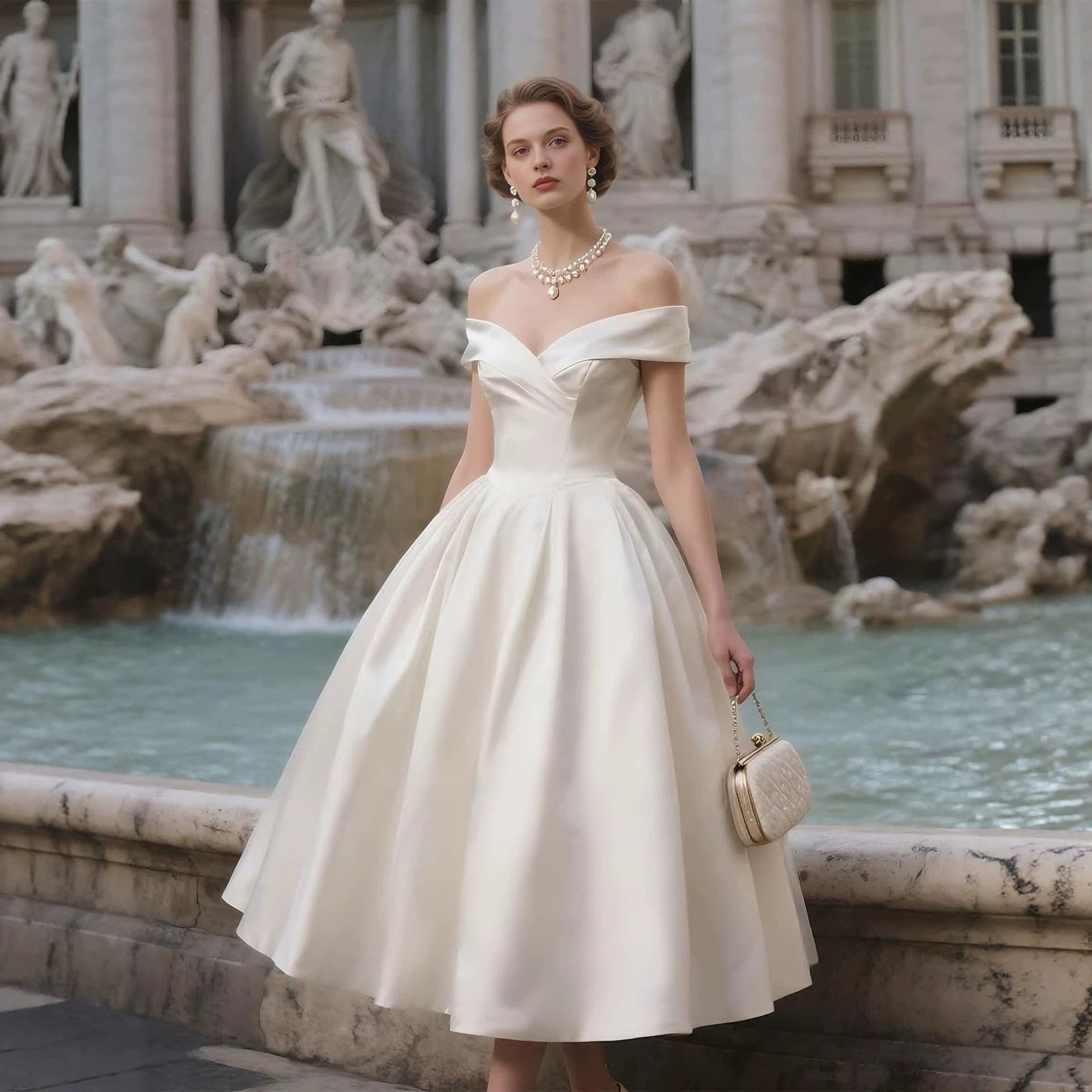 French White Simple Engagement Certificate Light Wedding Dress Elegant Slim Evening Dress Luxury Satin Spaghetti Strap Dress Women