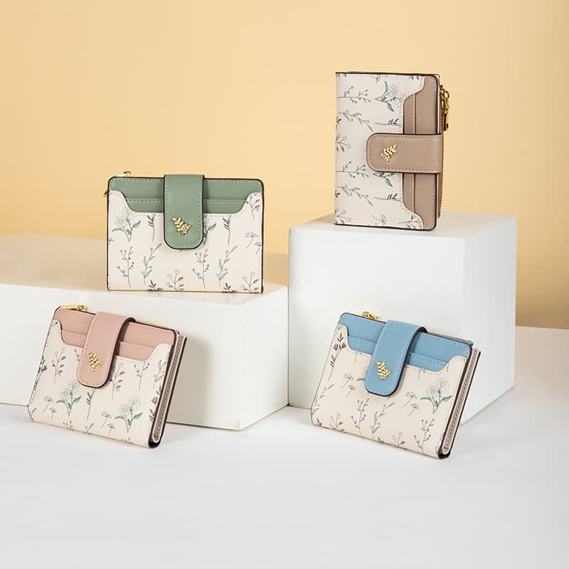 Short Original Design Wallet Fresh Style Student Female Purse Suphiar PU Leather Lightweight Wear Resistant Multi Function Card Holder