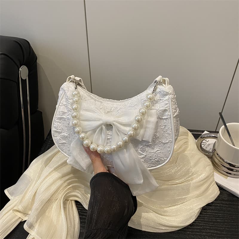 Stylish Handbag 2025 Sweet Bow New Commuter Underarm Bag Fashion Simple Niche Design Shoulder Bag
