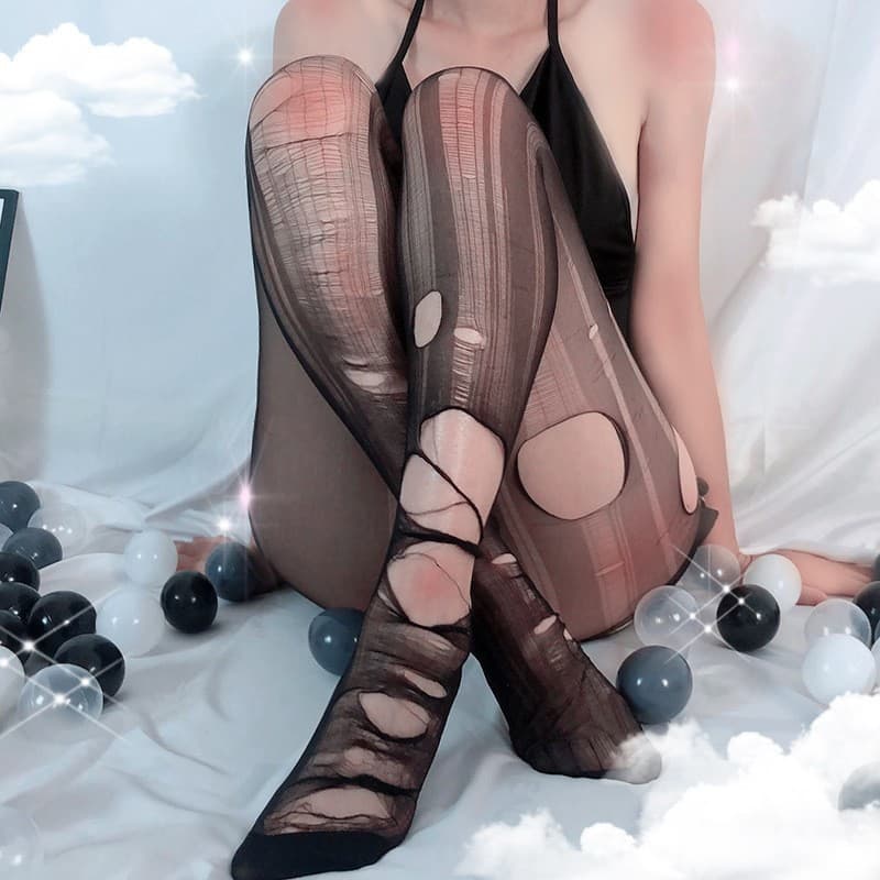Easy Tear Stockings, Flirtatious Hand-Tear Stockings, Thin Disposable Black Silk Stockings Wholesale, Sexy Leg Stockings, Lingerie Core Silk Stockings