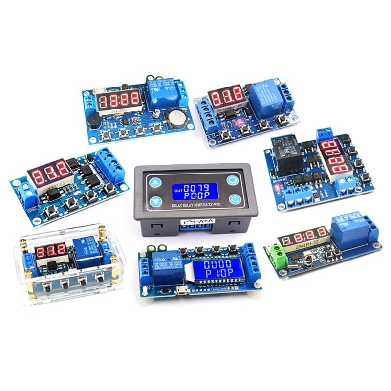 1-channel relay module with trigger delay power-off and cyclic timing circuit switch; reverse connection protection.