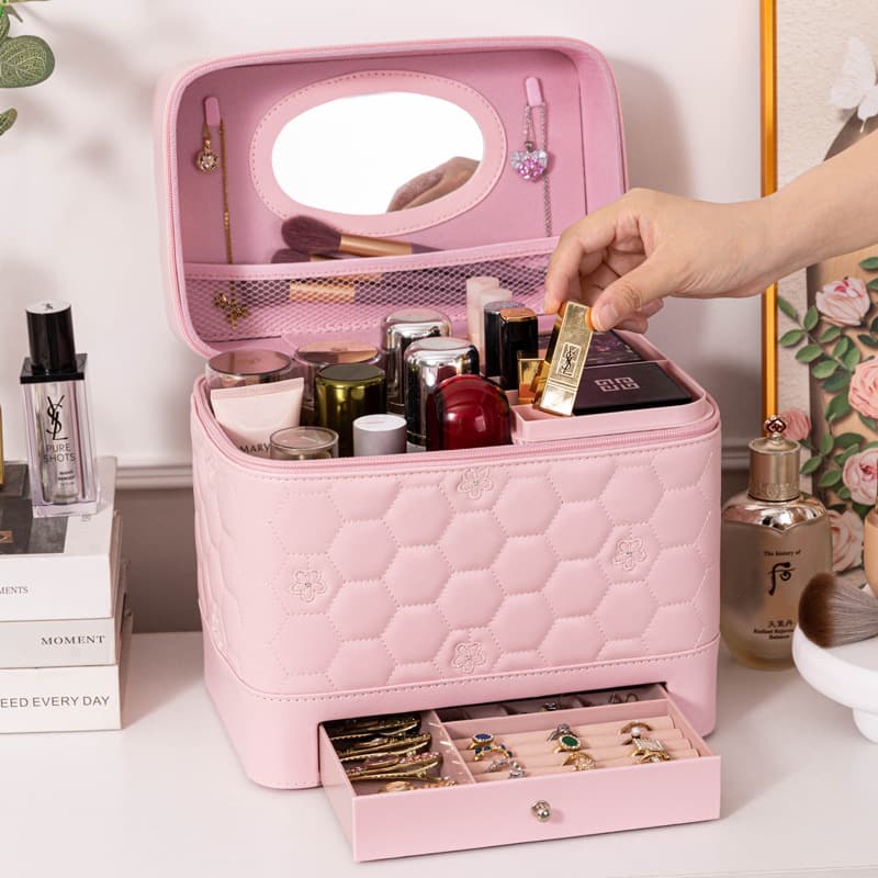 Large Capacity Makeup Bag Portable Ins Style Women's Handbag 2025 New Cosmetic Storage Box Skincare Organizer