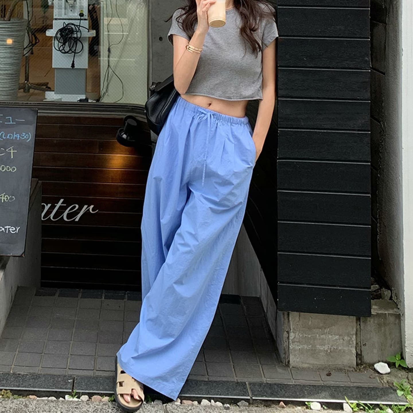 Jennie pants sagging wear casual pants women's thin cotton cool pants women's summer thin pants