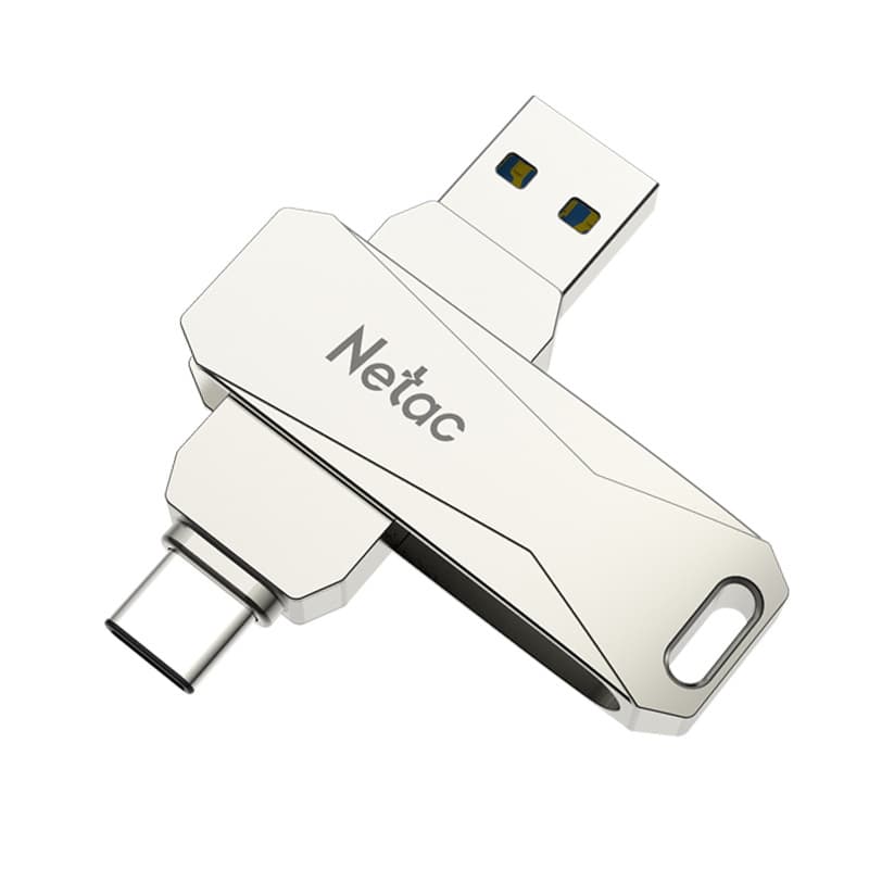 Netac Metal USB Flash Drive 32G 64G Dual-Use for Phone and Computer USB3.0 Type-C Phone USB Drive Wholesale Custom Engraving Available