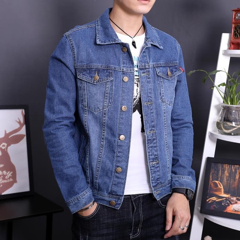 Wholesale Loose Denim Jacket for Men 2023 New Korean Style Trendy Brand Casual Outwear Spring and Autumn Tops Short Jacket