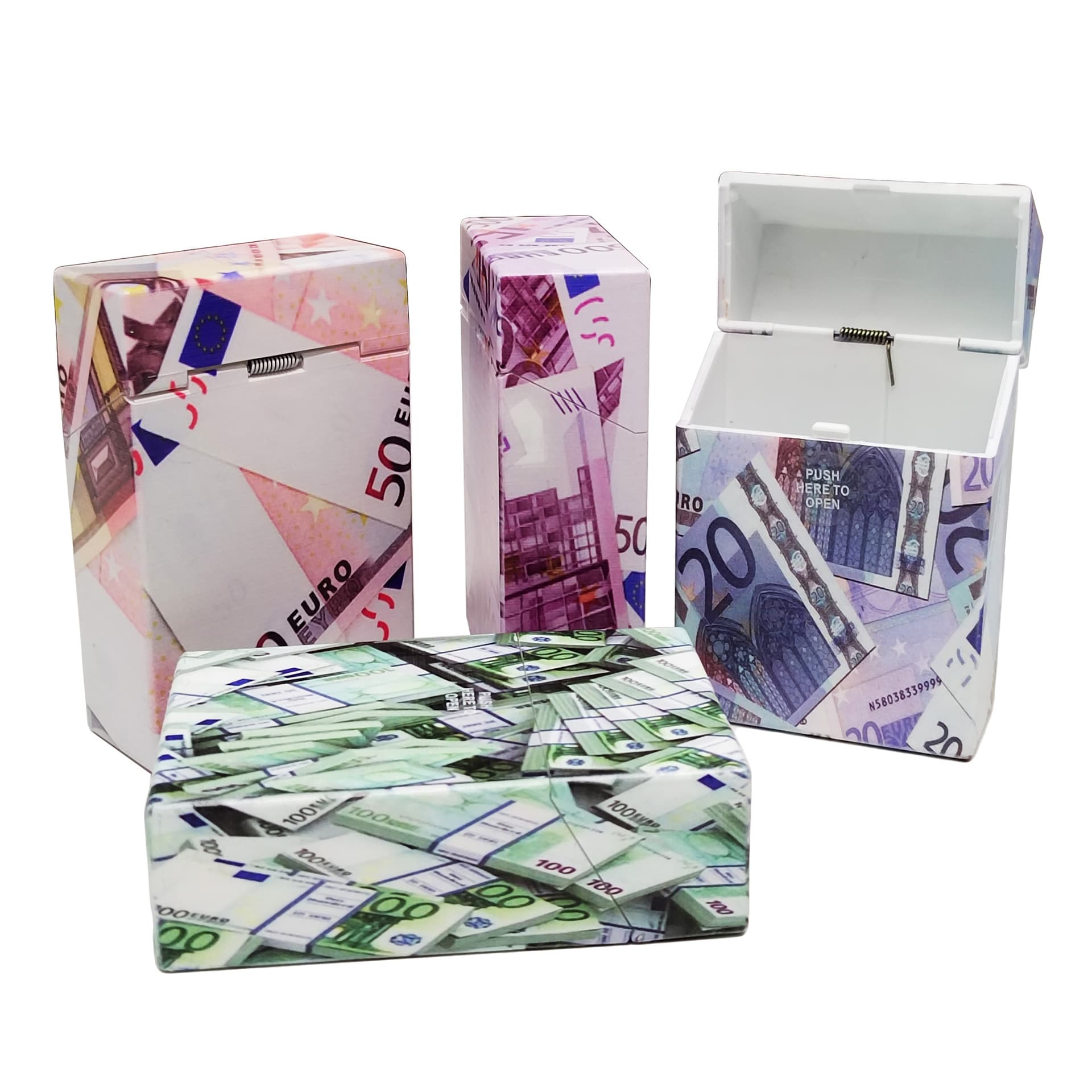 Cross-Border Cigarette Case ABS Eco-Friendly Cigarette Case Cross-Border Direct Sales 20-Cigarette Press Automatic Open Anti-Crush Moisture-Proof Drop-Proof Cigarette Case