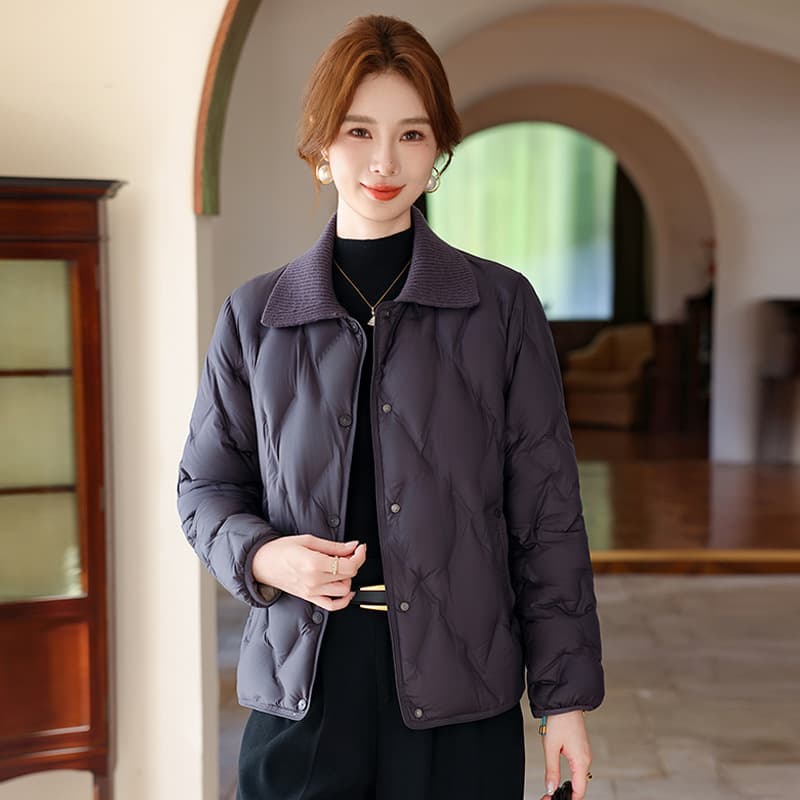 Middle-aged and Elderly Mother's 90% Feather Down Jacket, Lightweight Fashion Casual New Style Warm Top for Elderly, Cross-border