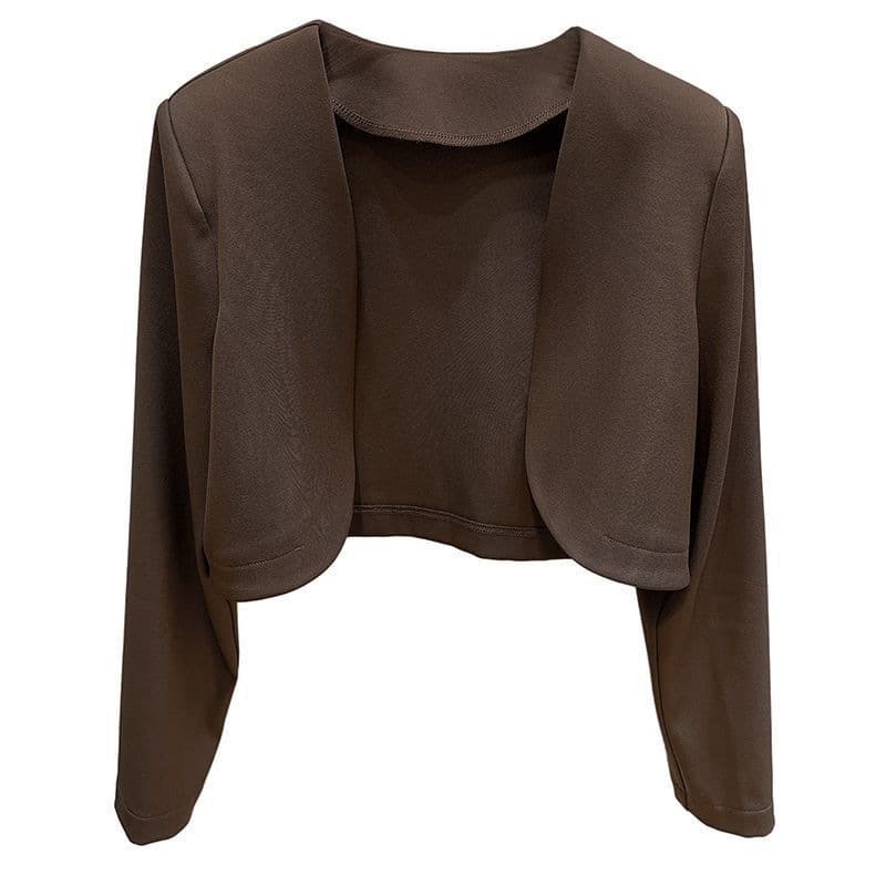 Black Blazer for Petite Women, Short Cardigan Overlay for Camisole Dress, Open-Front Shawl Cardigan to Pair with Skirts and Tops