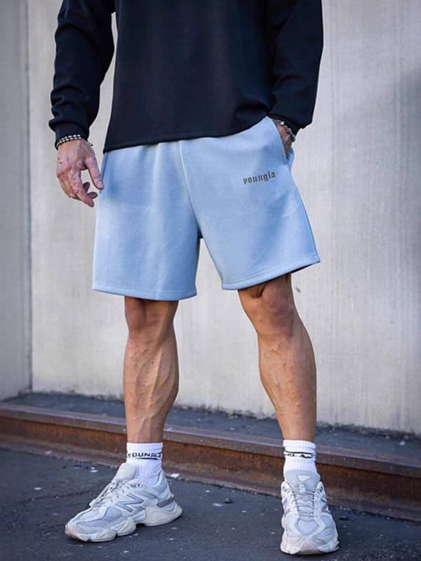 YOUNGLA American Style New Muscle Fitness Running Straight Shorts Summer Casual Trendy Loose Fit Cross-Border Pants
