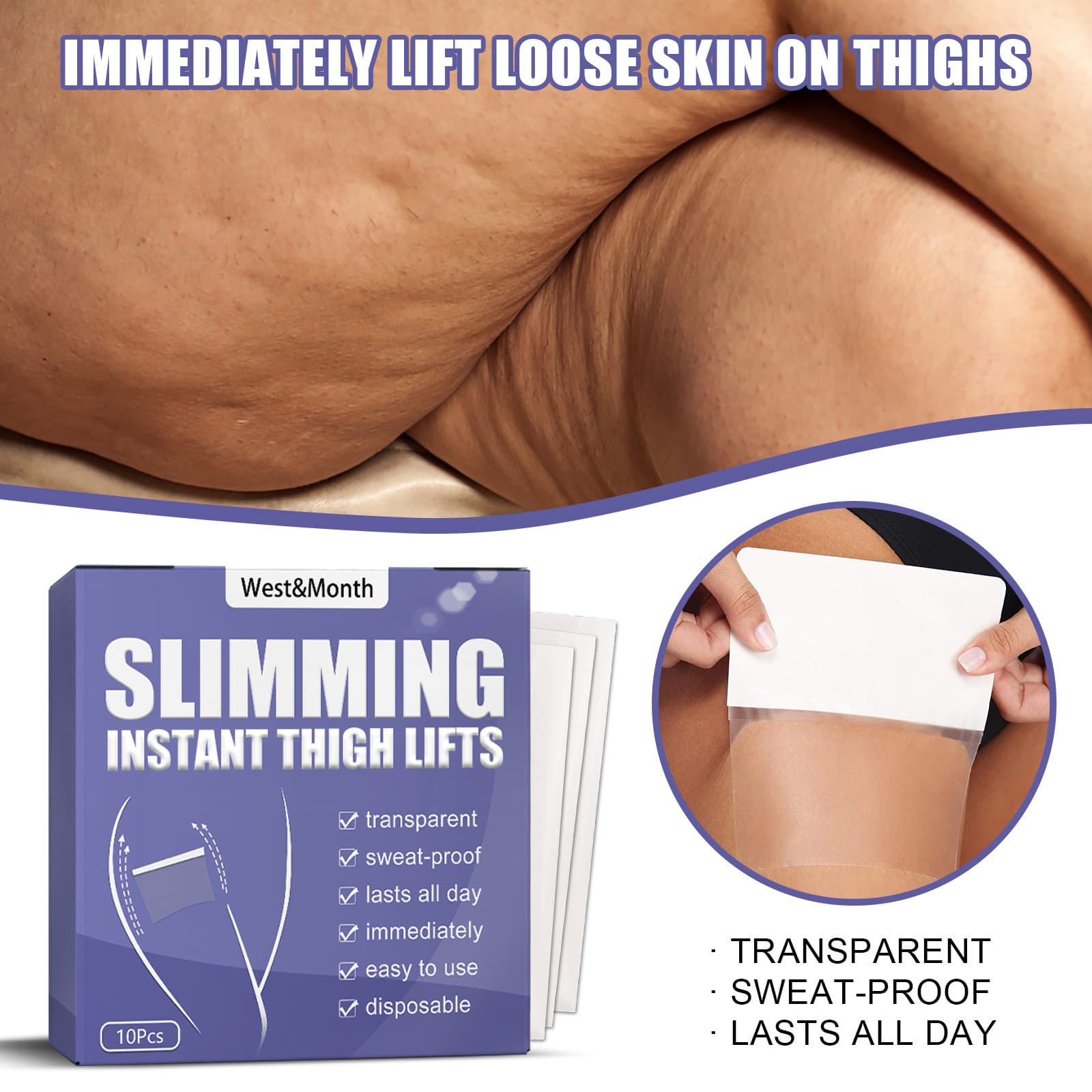 West&Month Leg Lifting Patch - Lazy Thigh Shaping, Firming Beauty Leg Patch, Slimming Body Patch, Lifting Patch