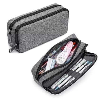 Cross-border Best-selling Student Pencil Case Large Capacity Pencil Pouch Double-layer Stationery Bag Portable Exam Pen Case
