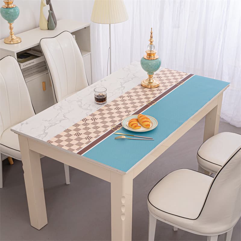 Nordic Table Mat Tablecloth Waterproof Oil-Proof Wash-Free PVC Plastic Rectangular Scorch-Proof Coffee Table Mat Dining Table Mat Thick Cloth