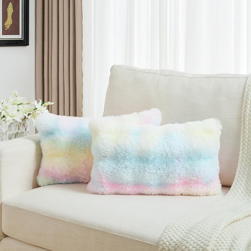 Cross-border Amazon Pillow Cover Bubble Fleece Pillow Office Sofa Lumbar Support Cushion Bedside Plush Back Cushion
