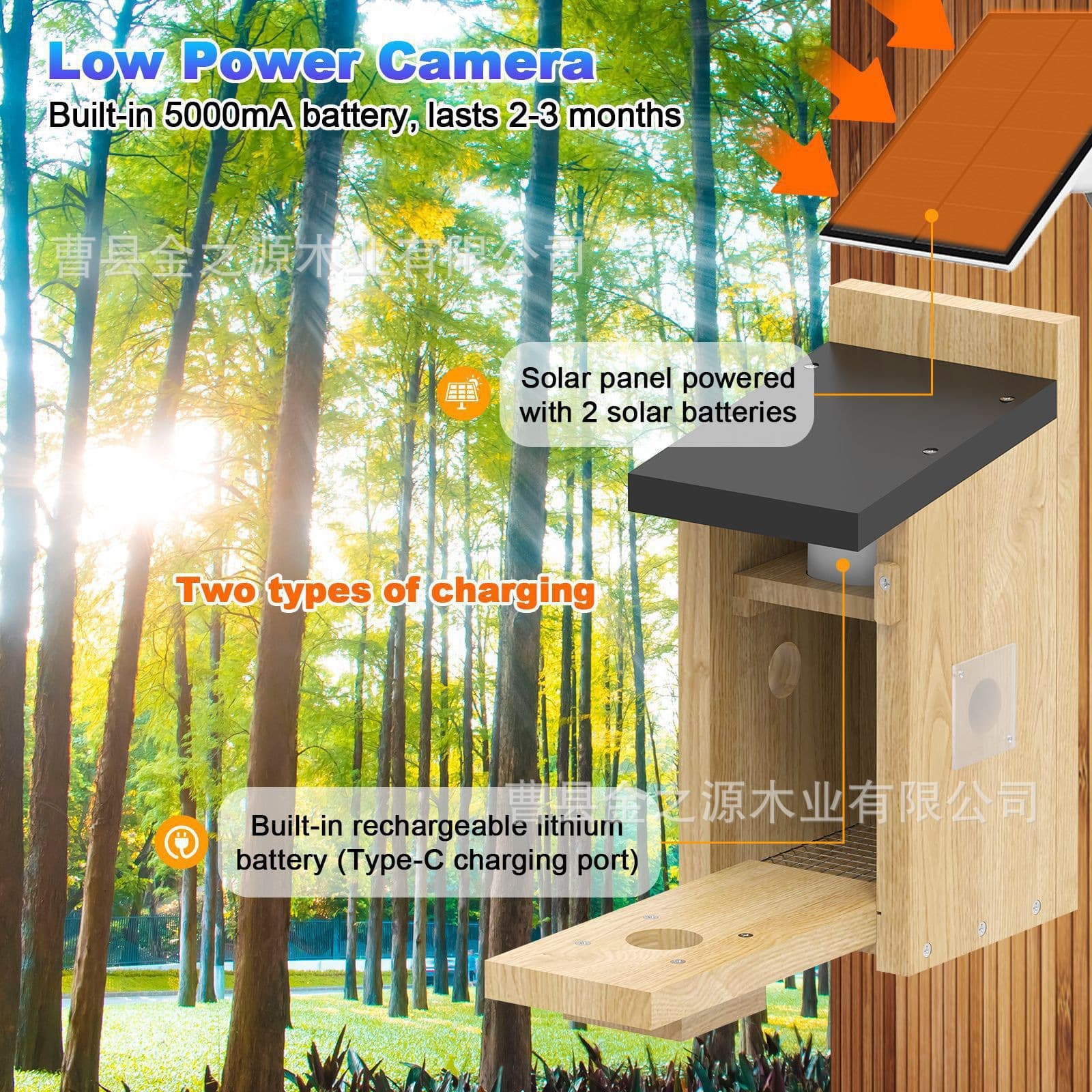 New Rustic Wooden Birdhouse Made of Cedar with Dye, Ventilation Openings for Easy Cleaning