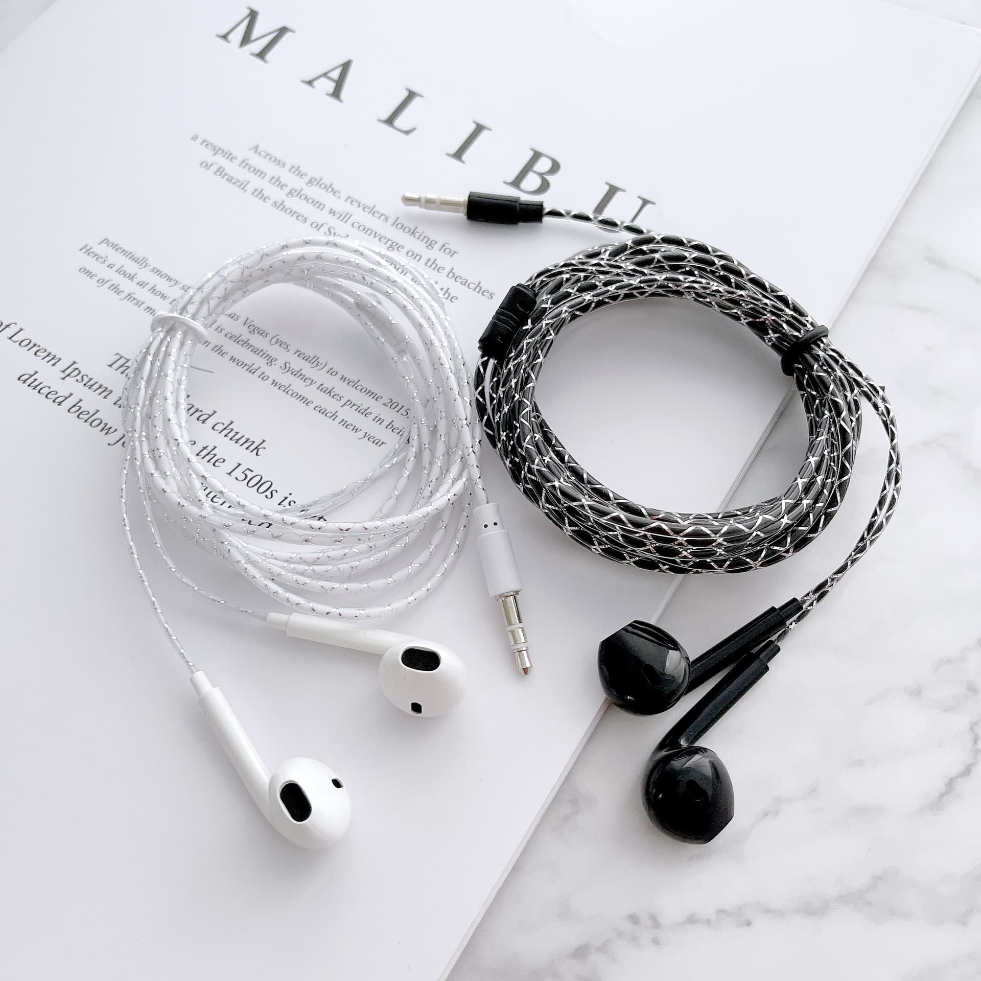 2-Meter 3-Meter Extended Cable Earphones, Streamers Live Streaming Computer Games, Sound Card Monitoring Recording, Deep Bass Earbud Headphones