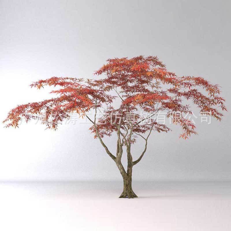 Japanese-style artificial maple tree indoor decoration, red artificial maple tree, artificial maple tree branches and leaves wholesale