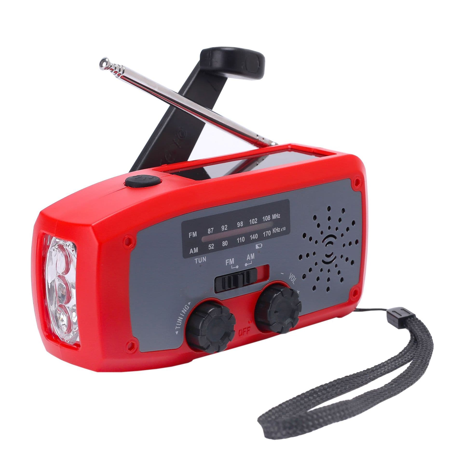 Manual Crank Radio 2000mAh AM/FM/NOAA Weather Radio with LED Flashlight