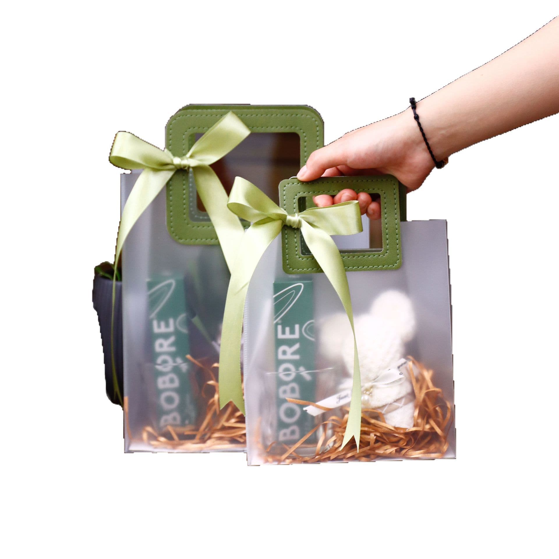 Children's Day Gift Box, Valentine's Day Transparent Tote Bag, Gift Bag for Wedding Bridesmaids, Birthday Gift Packaging Bag