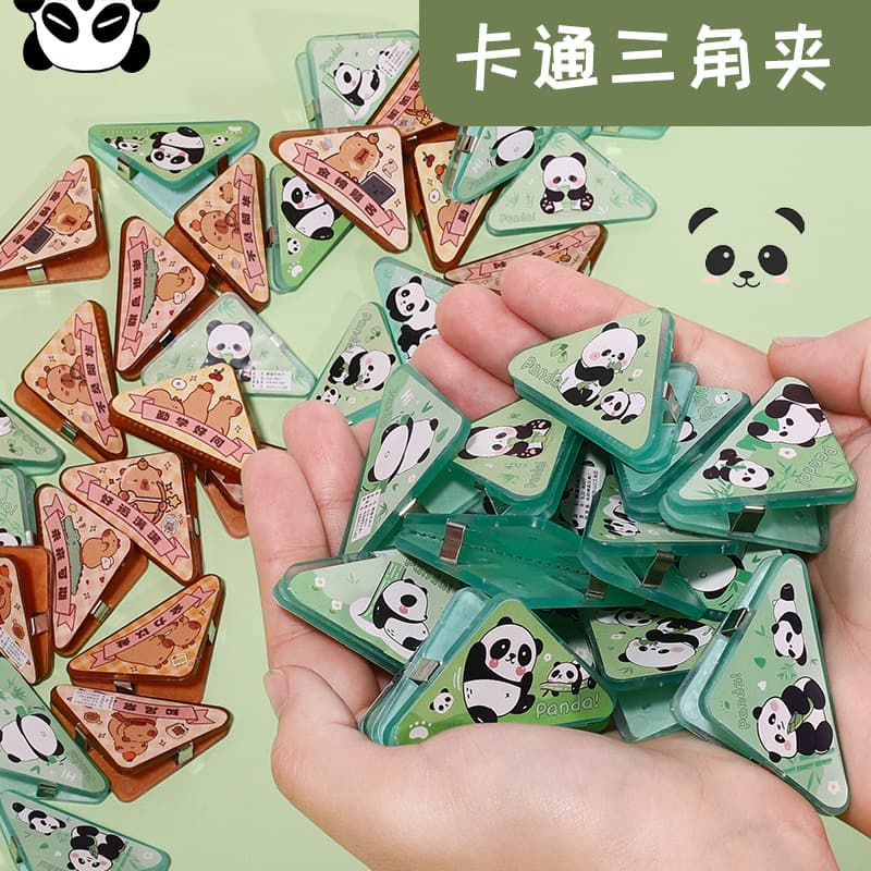 Multifunctional Cartoon Triangle Corner Clip to Prevent Page Curling, Acrylic Student Exam Paper Organizer for Journals