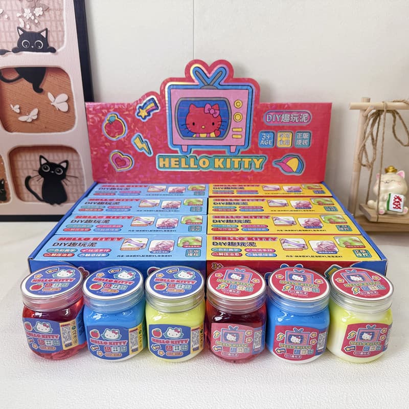 New Cartoon Cute Hello Kitty Fun Handmade DIY Clay Kids Stress-Relief Foam Toy Wholesale