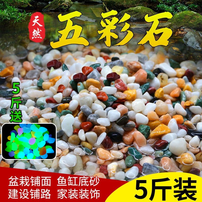 Natural rain flower stone raw stone fish tank bottom sand volcanic stone landscaping small stone decoration colorful stone five-flower stone turtle tank