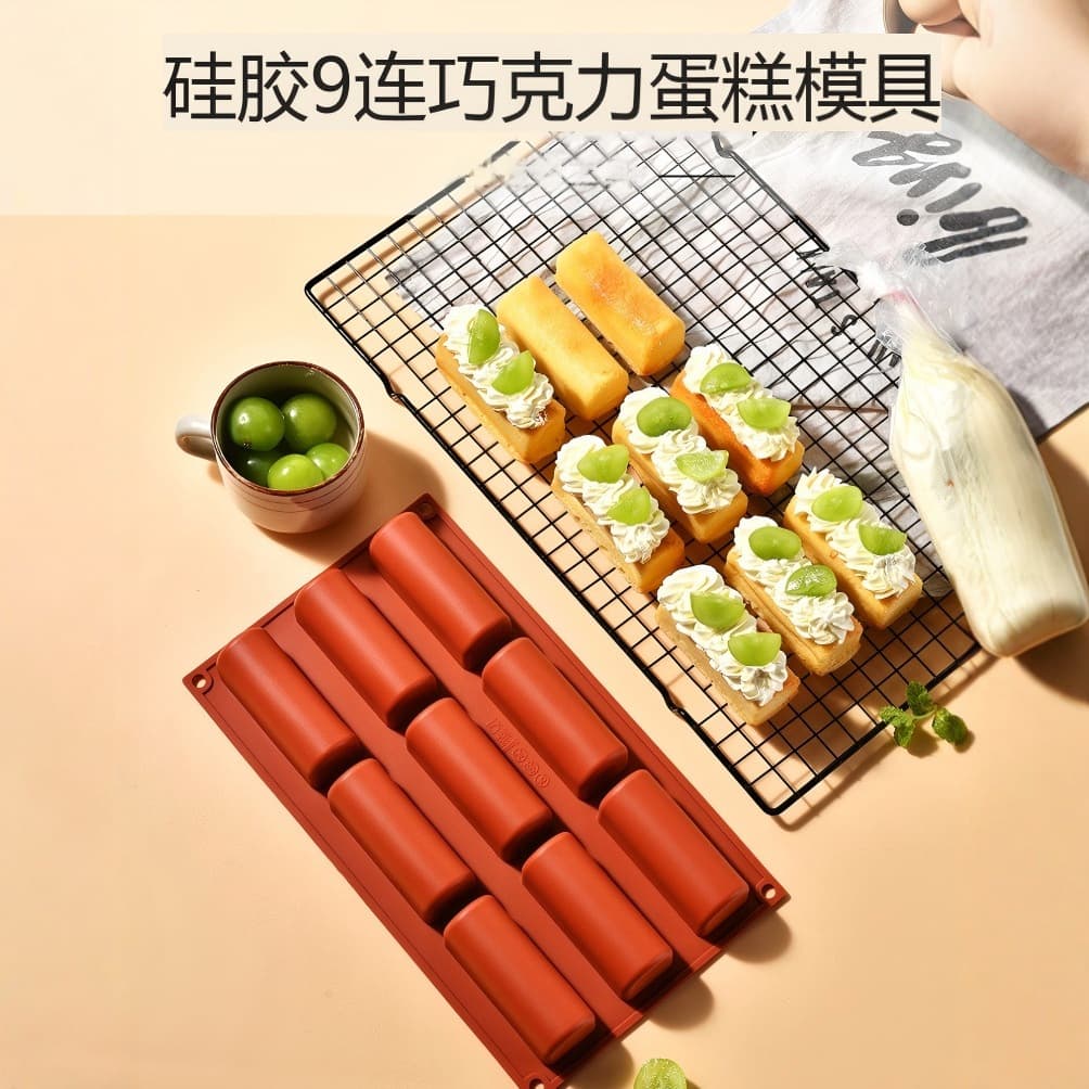 9 semi-cylindrical strip cake mousse silicone mold chocolate duck tongue foie gras ice tray skin jelly mold
