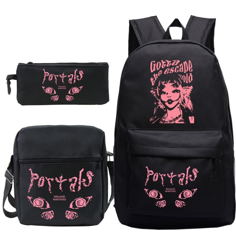 Cross-border Melanie Martinez fashion trend peripheral primary and secondary school students school bag pencil case set three-piece set