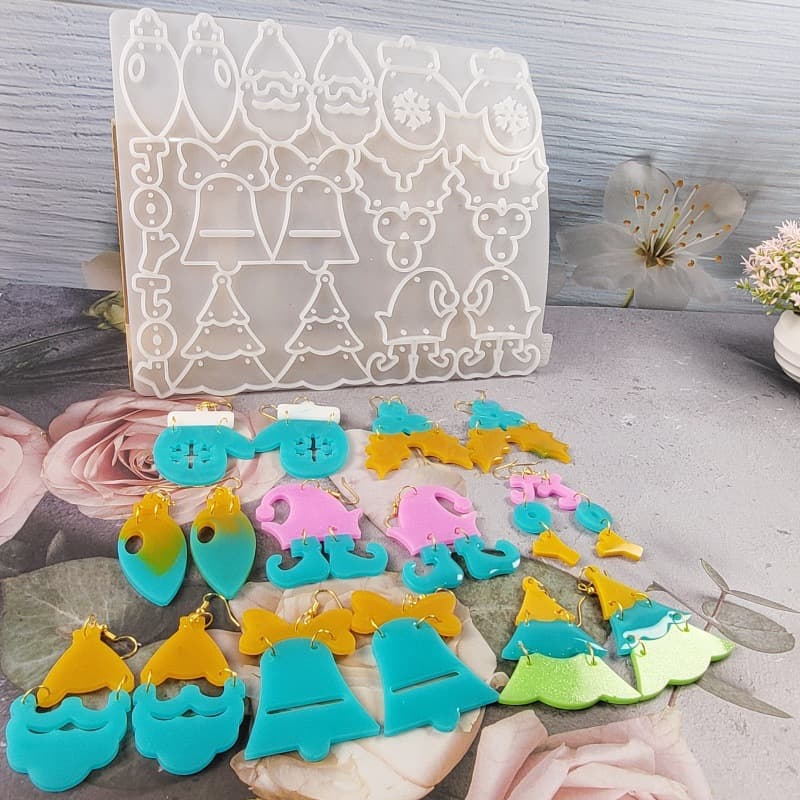 Z0060 Christmas Theme Series Earring Mold Crystal Resin Silicone Mold DIY Decoration Silicone Mold